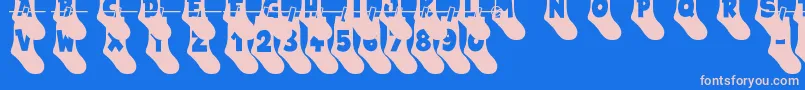 My Socks Line Font – Pink Fonts on Blue Background