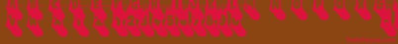 My Socks Line Font – Red Fonts on Brown Background