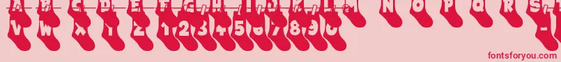 My Socks Line-fontti – punaiset fontit vaaleanpunaisella taustalla