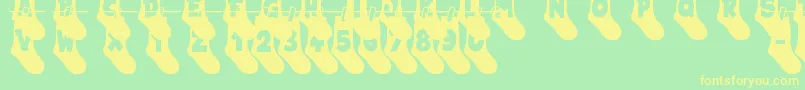 My Socks Line-Schriftart – Gelbe Schriften auf grünem Hintergrund
