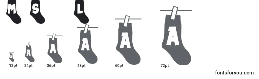 Размеры шрифта My Socks Line
