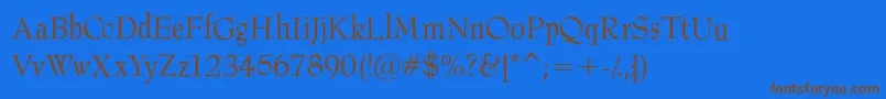 Barnard Font – Brown Fonts on Blue Background