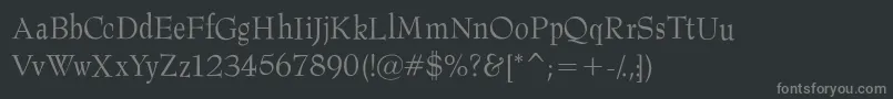 Weitere Informationen zur Barnard-Schriftart Barnard-Schriftart – Graue Schriften auf schwarzem Hintergrund