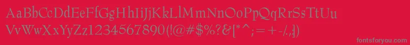 Barnard Font – Gray Fonts on Red Background