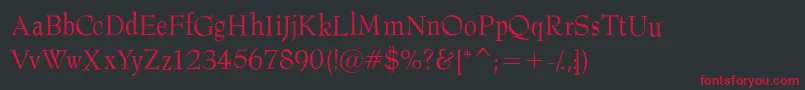 Barnard Font – Red Fonts on Black Background