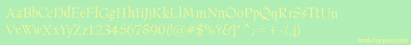 Barnard Font – Yellow Fonts on Green Background