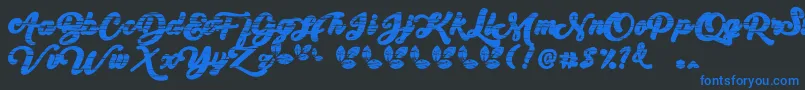 My Yanda1 Font – Blue Fonts on Black Background