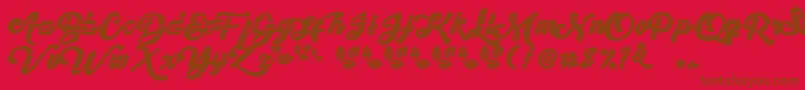 My Yanda1-Schriftart – Braune Schriften auf rotem Hintergrund