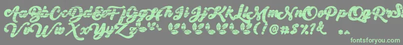 My Yanda1 Font – Green Fonts on Gray Background