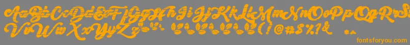 My Yanda1-Schriftart – Orangefarbene Schriften auf grauem Hintergrund
