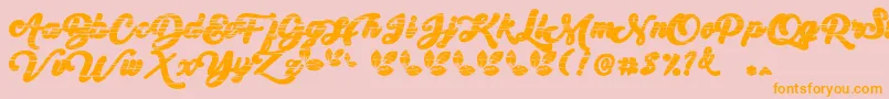 My Yanda1 Font – Orange Fonts on Pink Background