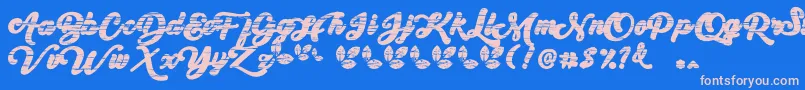 My Yanda1 Font – Pink Fonts on Blue Background