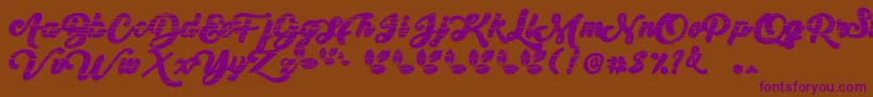 My Yanda1 Font – Purple Fonts on Brown Background