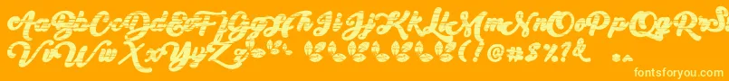 My Yanda1 Font – Yellow Fonts on Orange Background