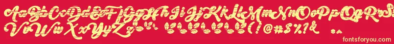 My Yanda1 Font – Yellow Fonts on Red Background