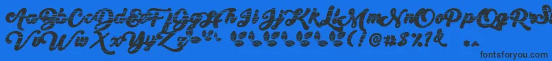 My Yanda1 Font – Black Fonts on Blue Background