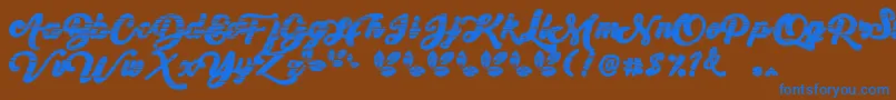 My Yanda1 Font – Blue Fonts on Brown Background