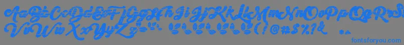 My Yanda1-Schriftart – Blaue Schriften auf grauem Hintergrund