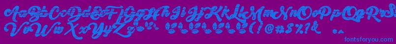 My Yanda1 Font – Blue Fonts on Purple Background