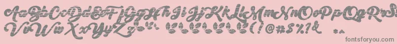 My Yanda1 Font – Gray Fonts on Pink Background