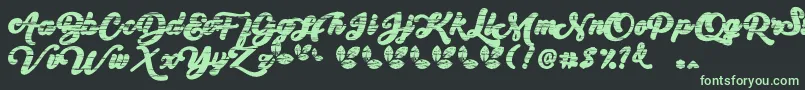 My Yanda1 Font – Green Fonts on Black Background