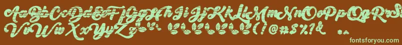 My Yanda1 Font – Green Fonts on Brown Background