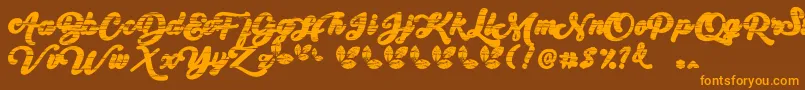 My Yanda1 Font – Orange Fonts on Brown Background