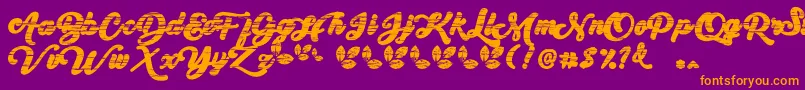 My Yanda1 Font – Orange Fonts on Purple Background