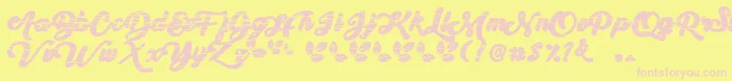 My Yanda1 Font – Pink Fonts on Yellow Background