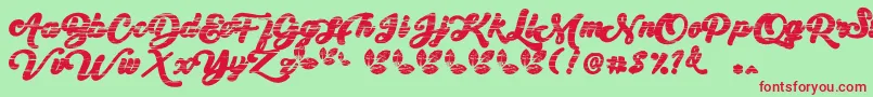 My Yanda1 Font – Red Fonts on Green Background