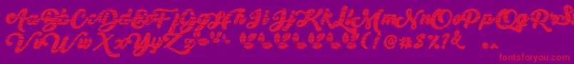 My Yanda1 Font – Red Fonts on Purple Background