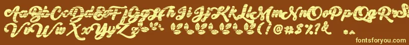 My Yanda1 Font – Yellow Fonts on Brown Background