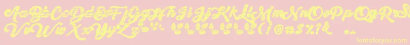 My Yanda1-Schriftart – Gelbe Schriften auf rosa Hintergrund