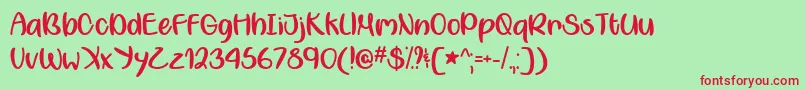 My Yellow Car   Font – Red Fonts on Green Background