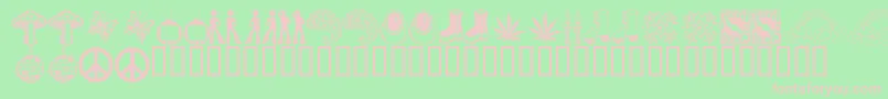 MY70D    Font – Pink Fonts on Green Background