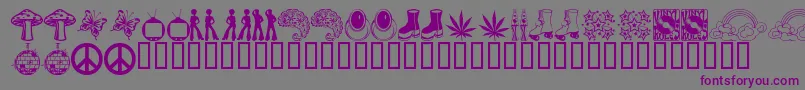 フォントMY70D    – 紫色のフォント、灰色の背景