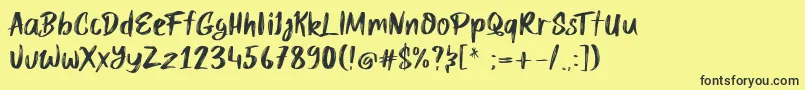 Mybread Font – Black Fonts on Yellow Background