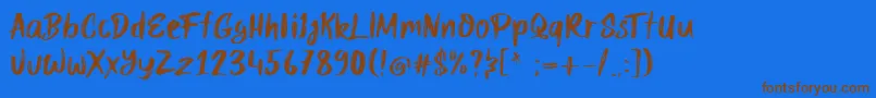 Mybread Font – Brown Fonts on Blue Background