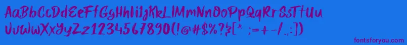 Mybread Font – Purple Fonts on Blue Background