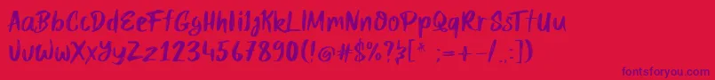 Mybread Font – Purple Fonts on Red Background