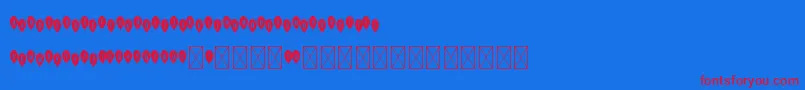 MyCuTEBaLlON Font – Red Fonts on Blue Background