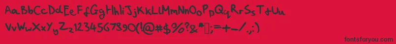 MyHandwritingSucks Font – Black Fonts on Red Background