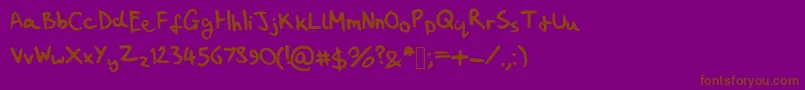 Más sobre la fuente MyHandwritingSucks fuente MyHandwritingSucks – Fuentes Marrones Sobre Fondo Morado