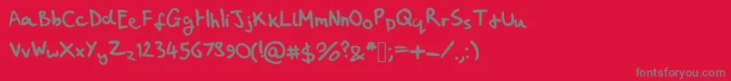MyHandwritingSucks Font – Gray Fonts on Red Background