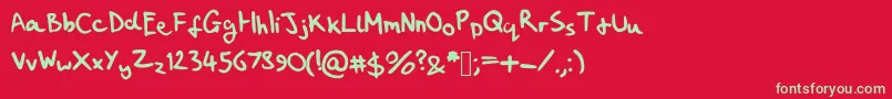 MyHandwritingSucks Font – Green Fonts on Red Background