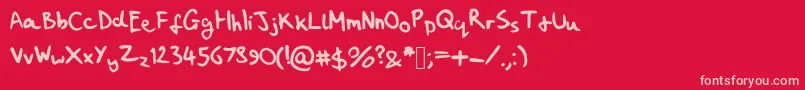 MyHandwritingSucks Font – Pink Fonts on Red Background