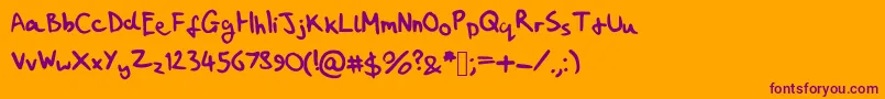 MyHandwritingSucks Font – Purple Fonts on Orange Background