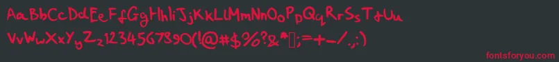 MyHandwritingSucks Font – Red Fonts on Black Background