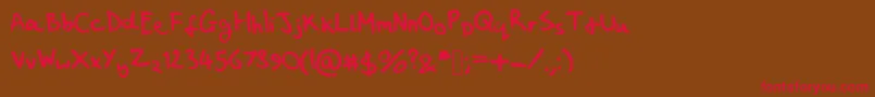 MyHandwritingSucks Font – Red Fonts on Brown Background