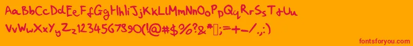 MyHandwritingSucks Font – Red Fonts on Orange Background